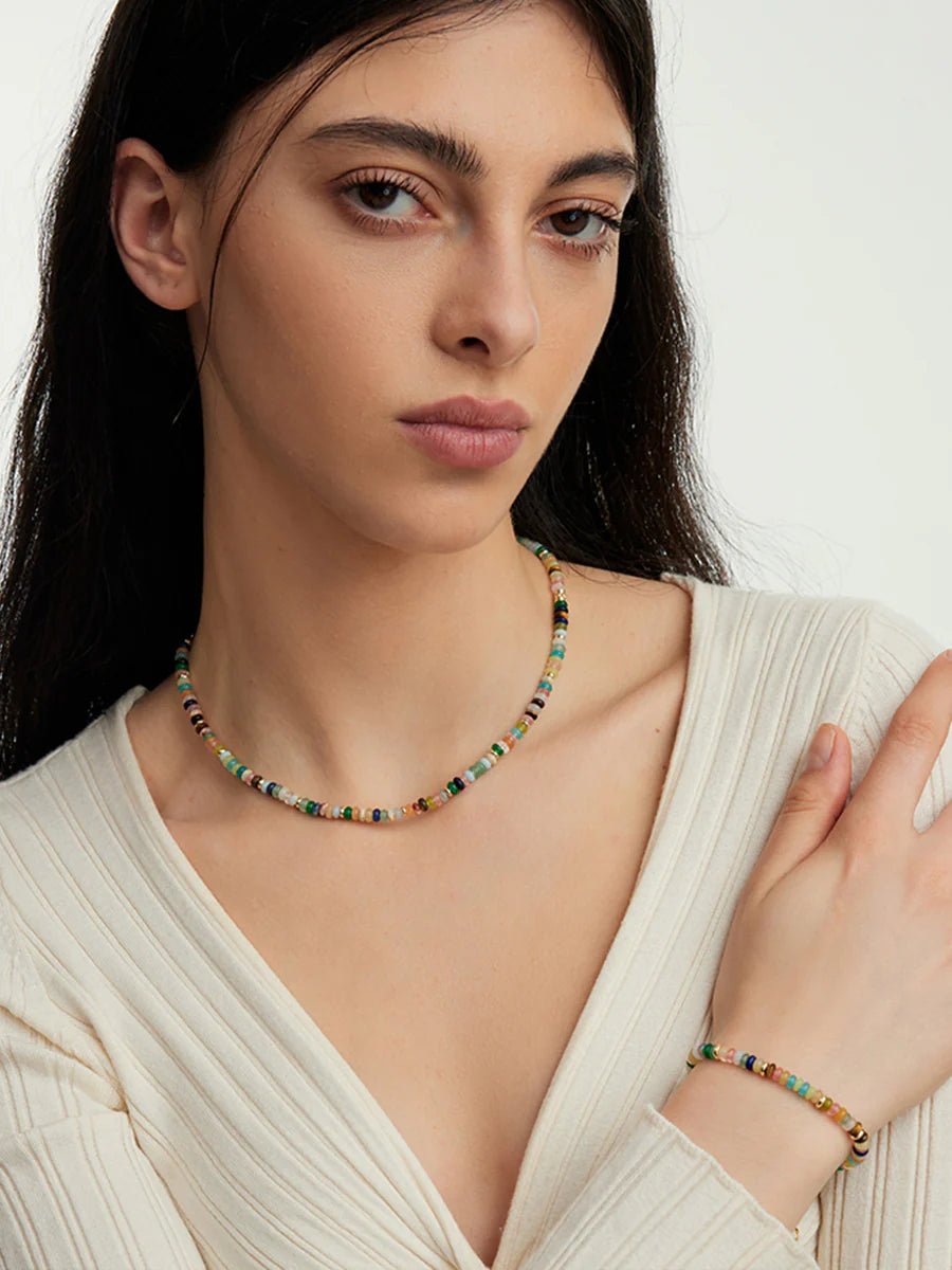 Gracy Rainbow Beaded Necklace