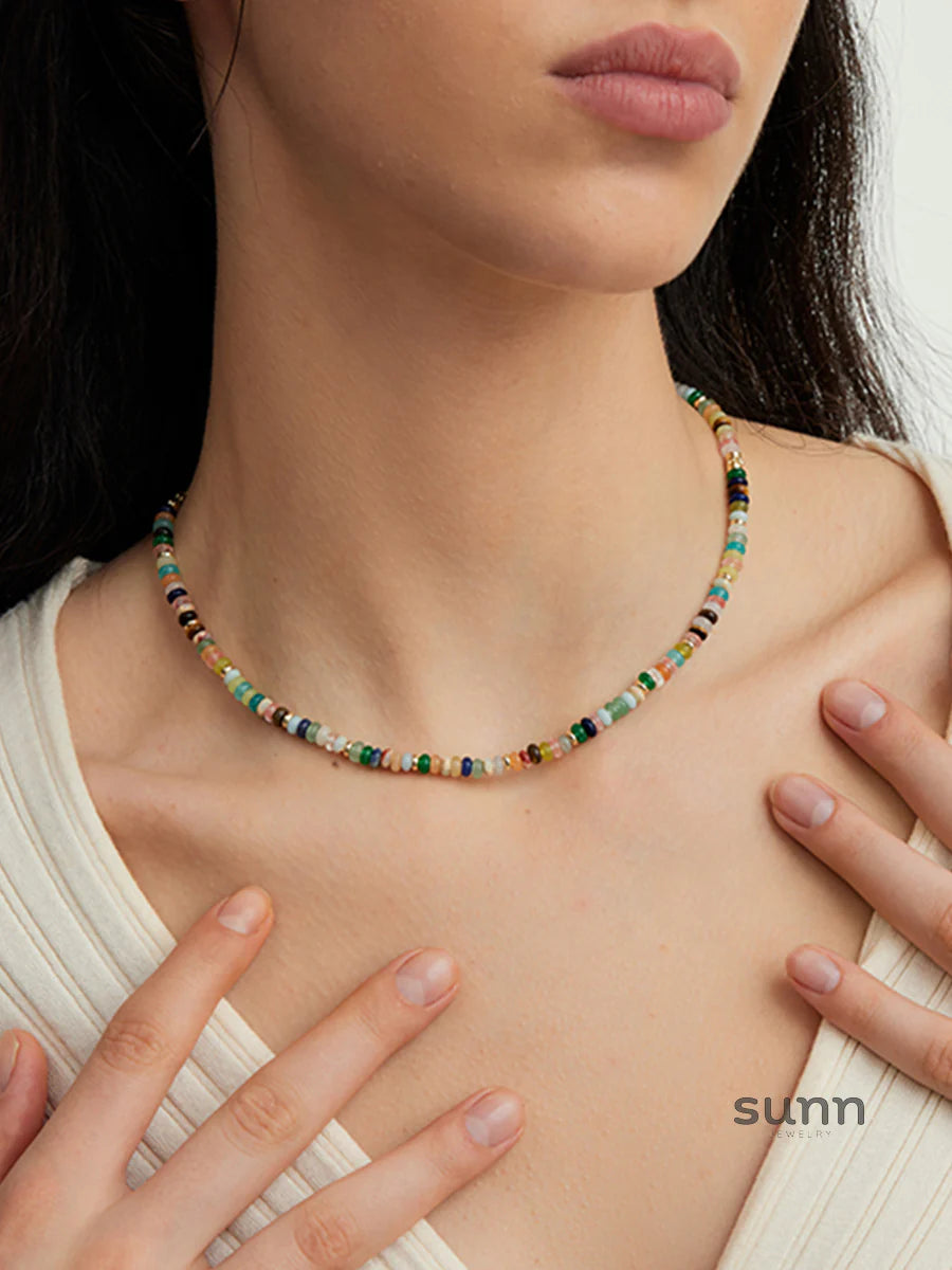 Gracy Rainbow Beaded Necklace