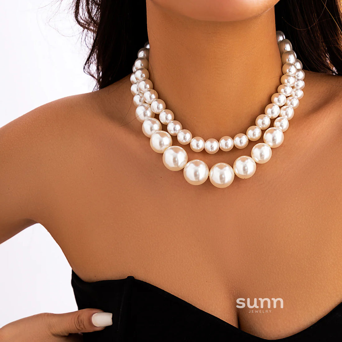 Grayce Layered Pearl Necklace Set
