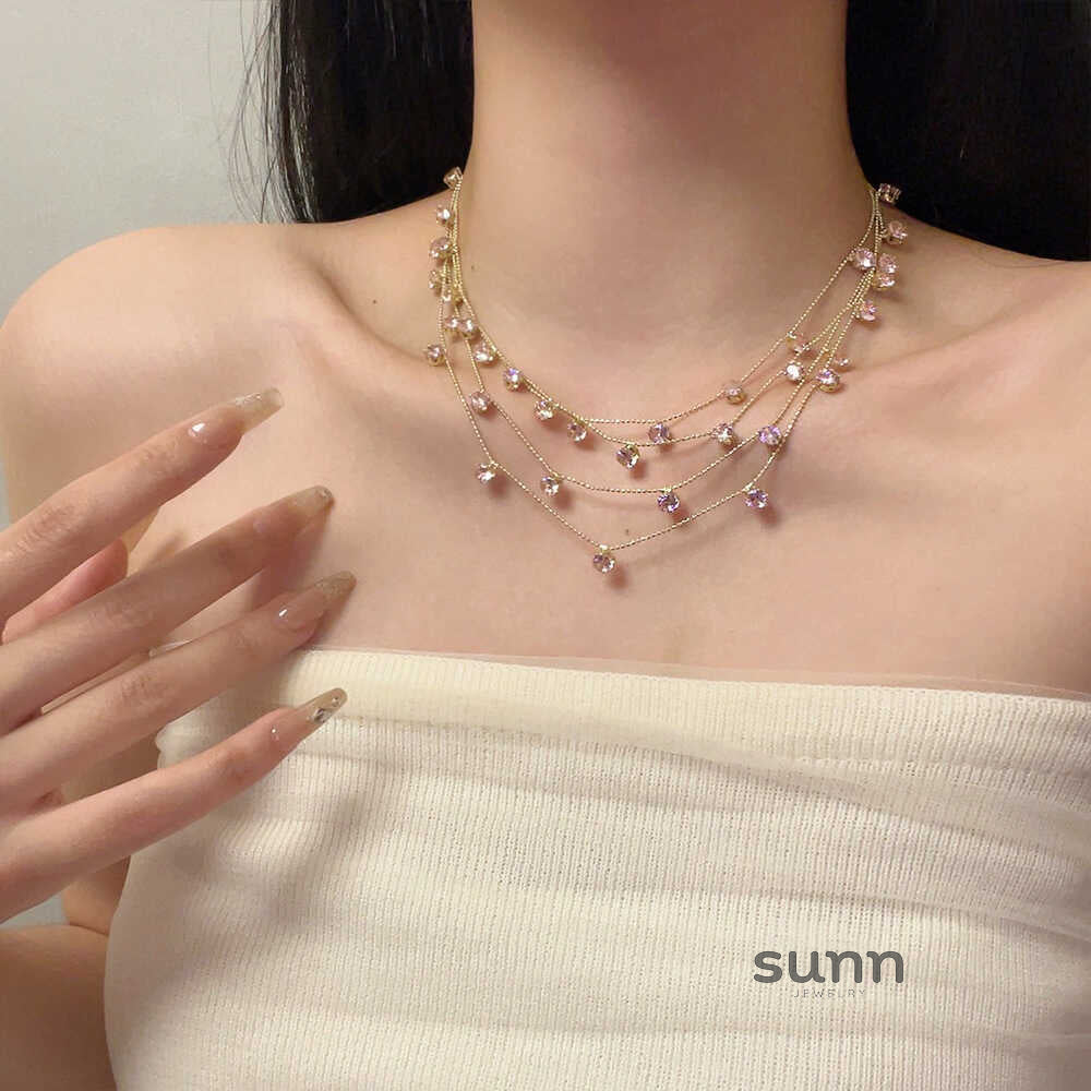 Graysen Gypsophila Layered Necklace [SWLBRJQM]