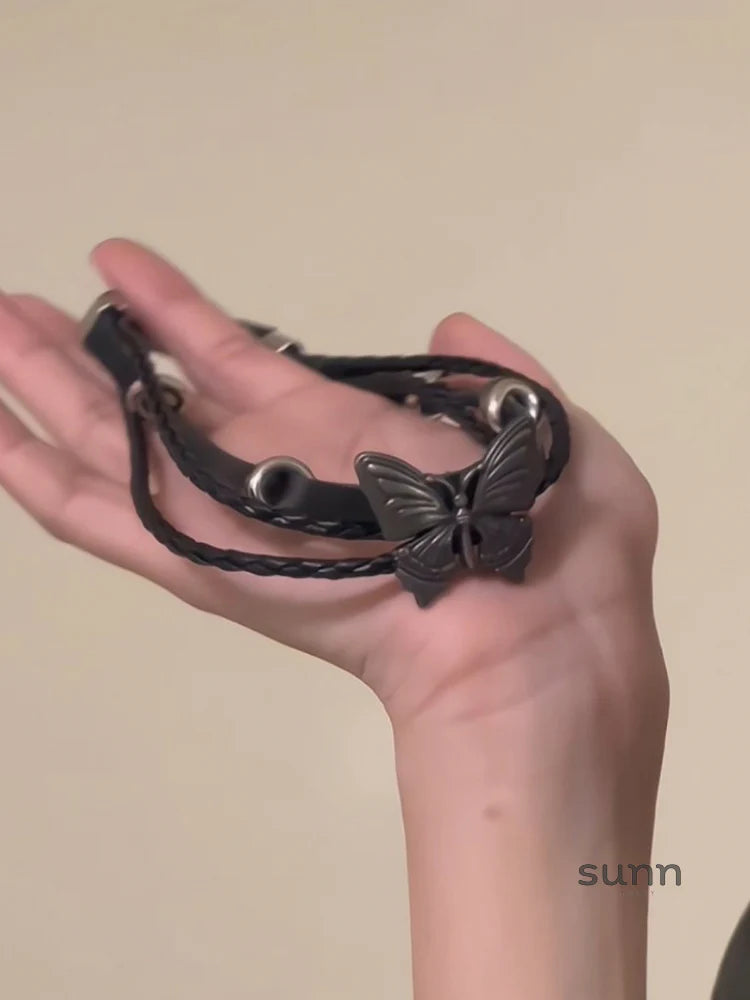 Graysen Leather Butterfly Choker