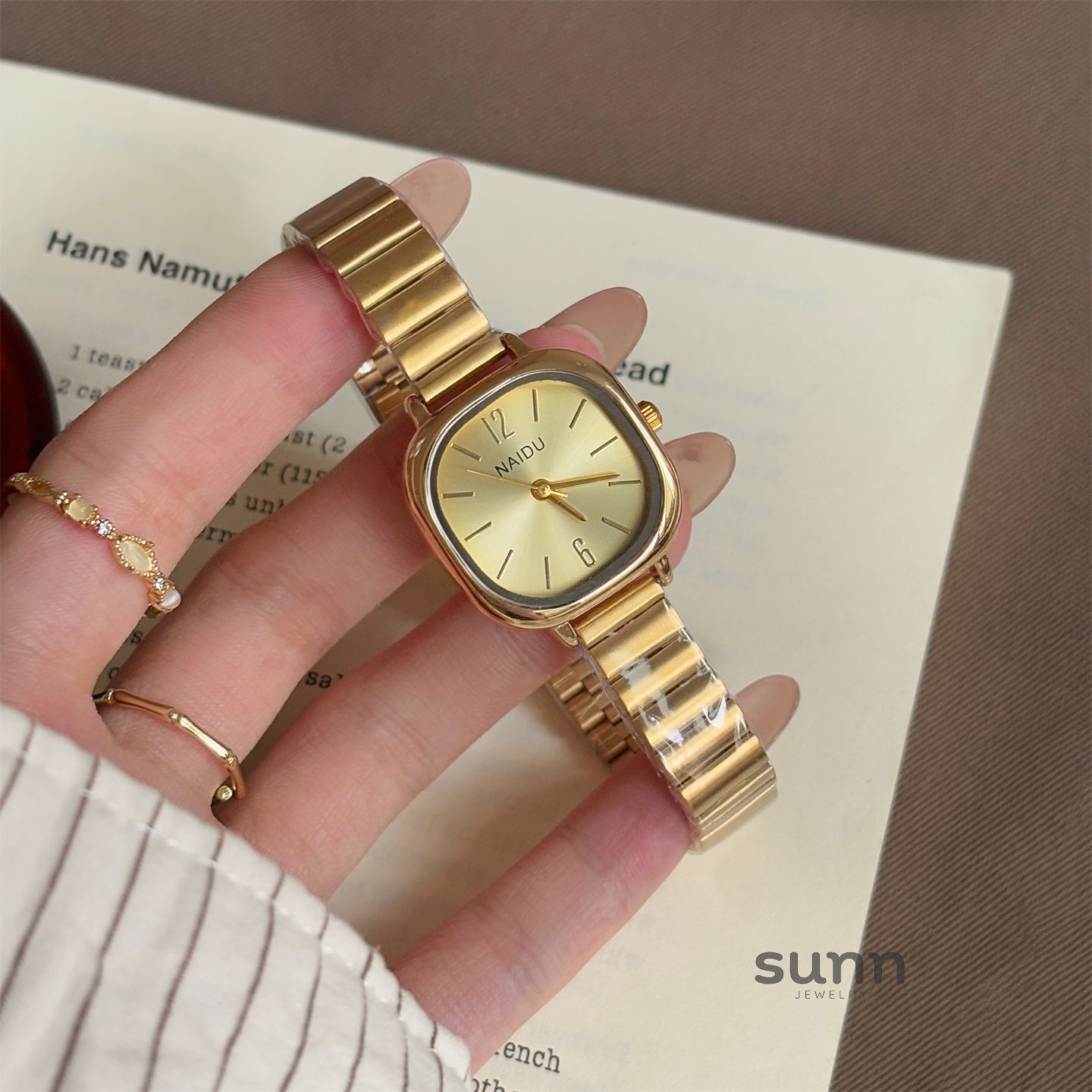 Greenlee Metallic Bamboo Watch [206NNSH9]