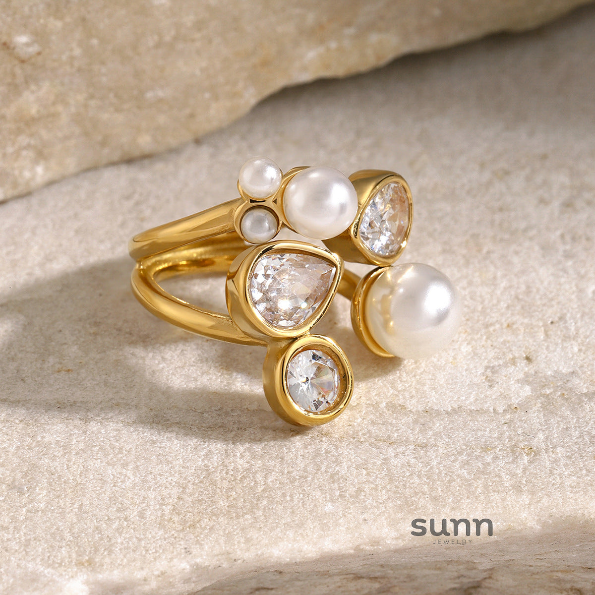 Grettel Irregular Pearl Open Ring [HHOTPG3M]