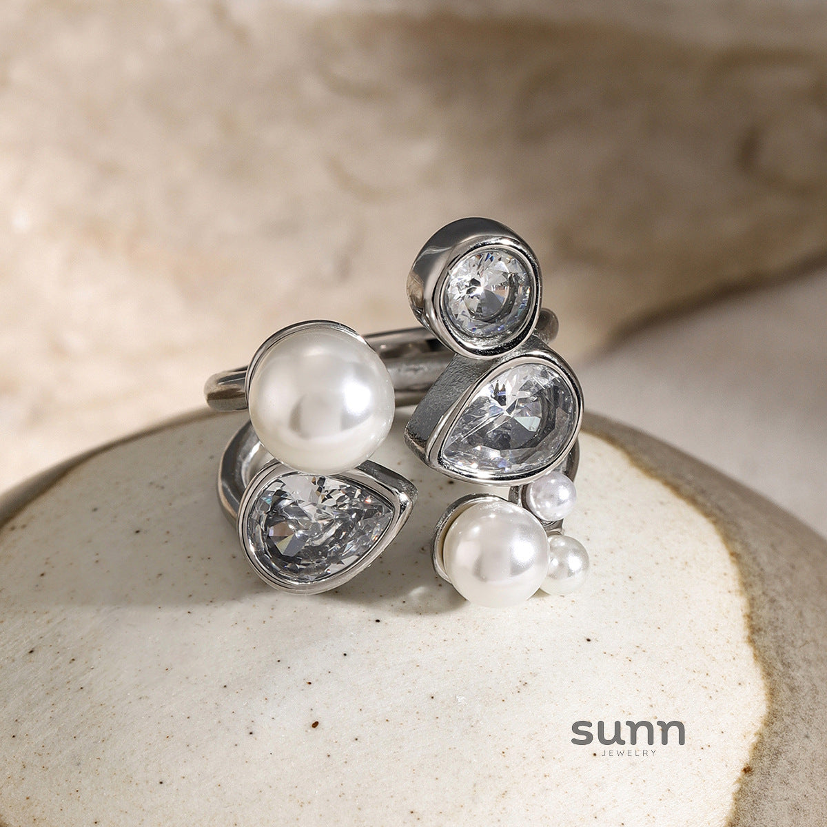 Grettel Irregular Pearl Open Ring [5M8CN7LE]