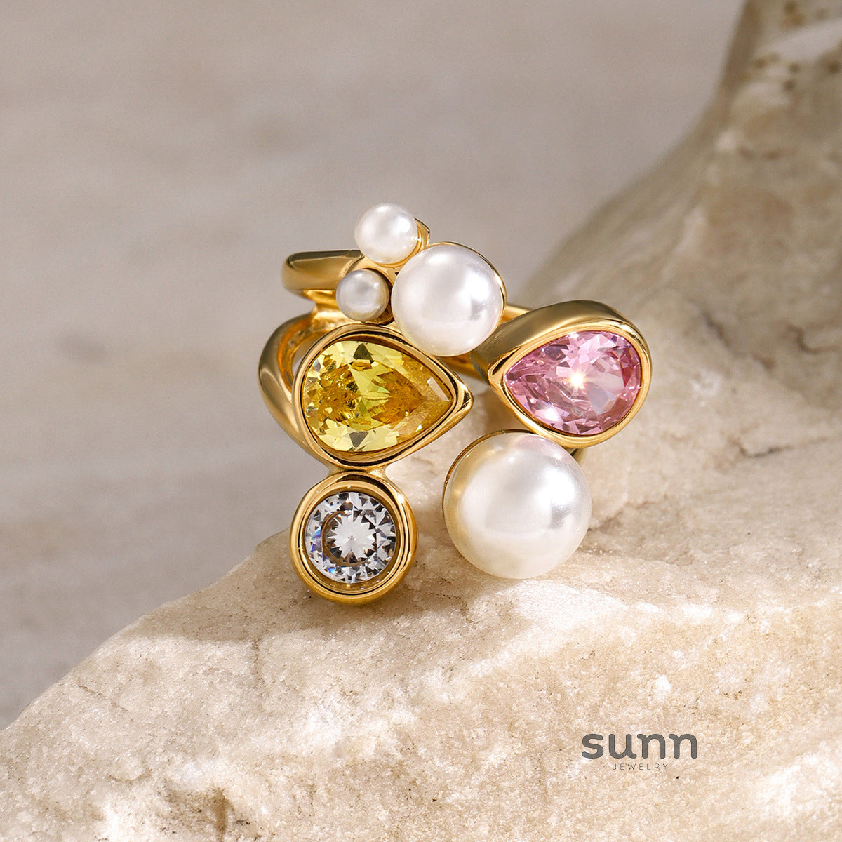 Grettel Irregular Pearl Open Ring [QWJ9AUVR]