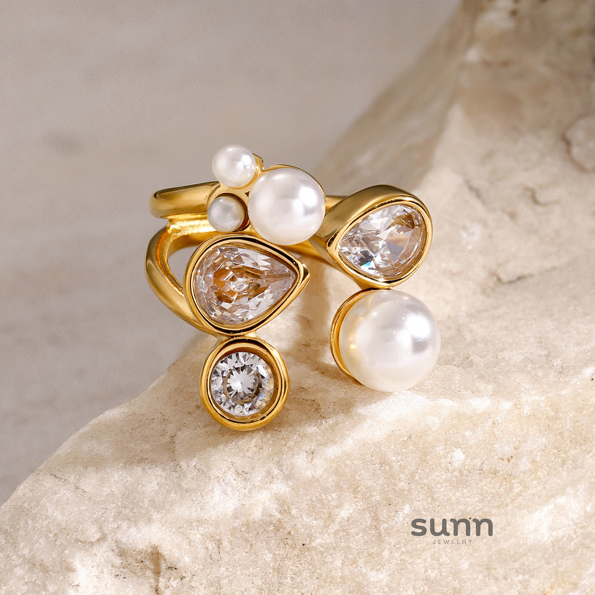 Grettel Irregular Pearl Open Ring [EK0FHVVC]