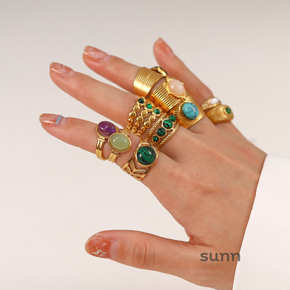 Grey Statement Gemstone Ring [62B25L8O]
