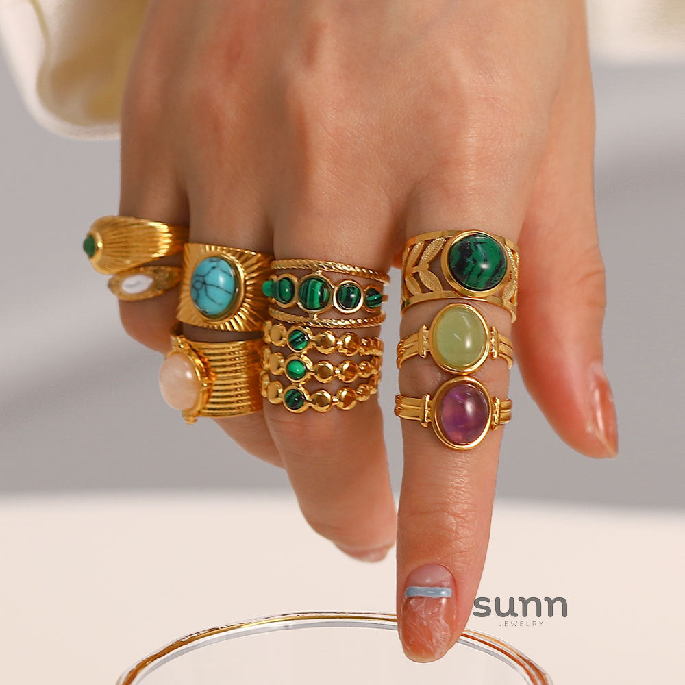 Grey Statement Gemstone Ring [95UK90S1]
