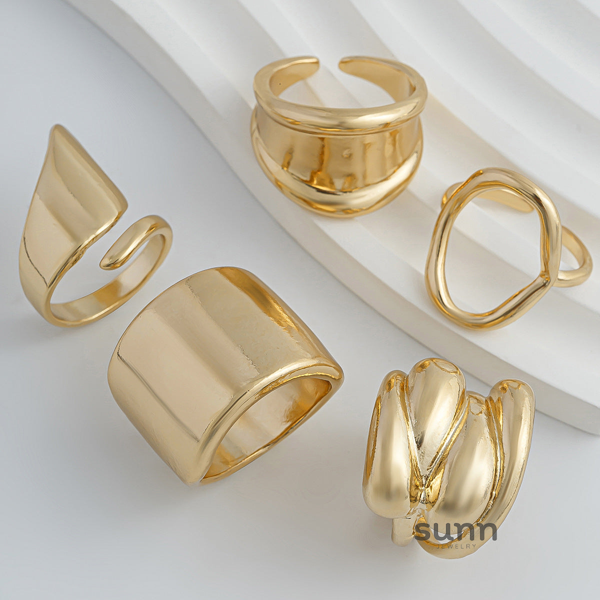 Gwen Irregular Ring Bracelet Set [TXTB41JG]