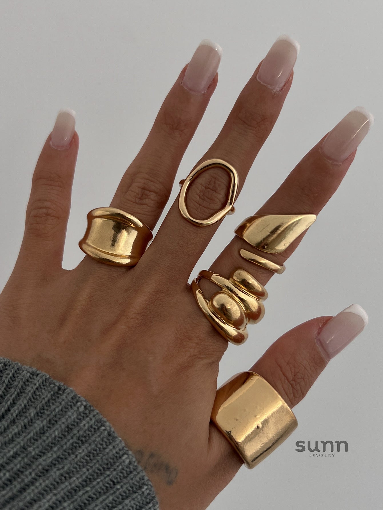 Gwen Irregular Ring Bracelet Set [Q98PAD1V]