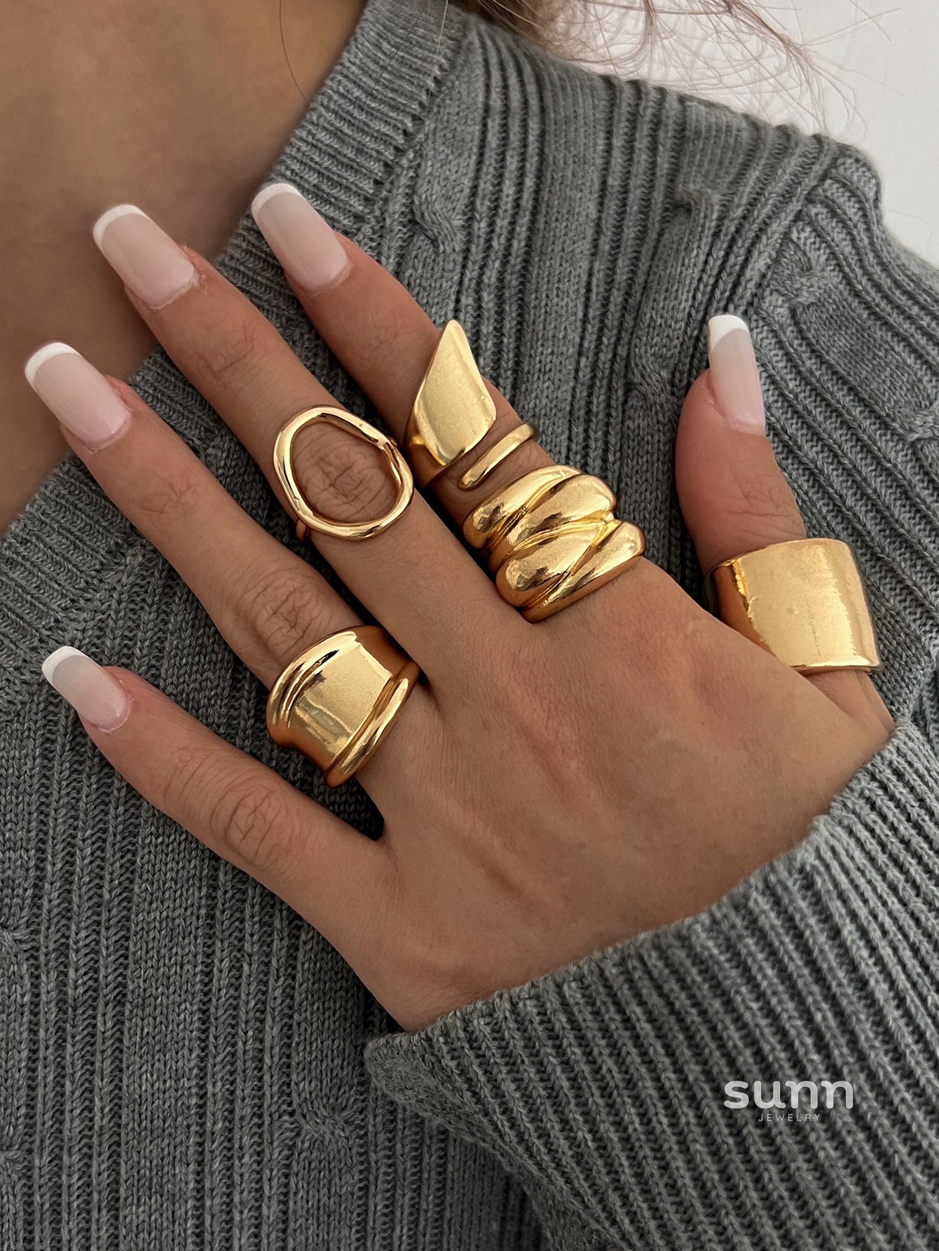Gwen Irregular Ring Bracelet Set [YKGAL9EH]