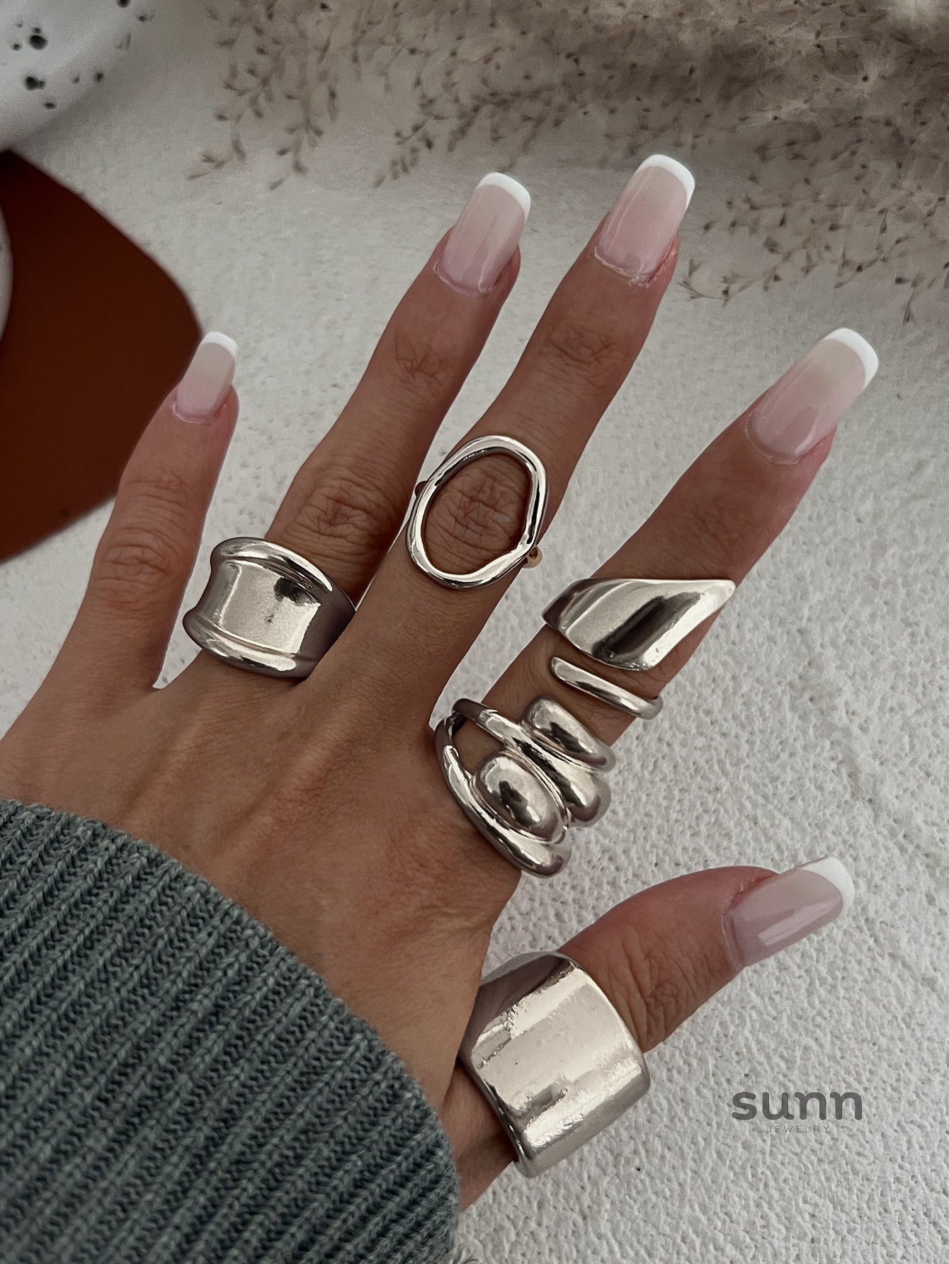 Gwen Irregular Ring Bracelet Set [HUXO8I8P]