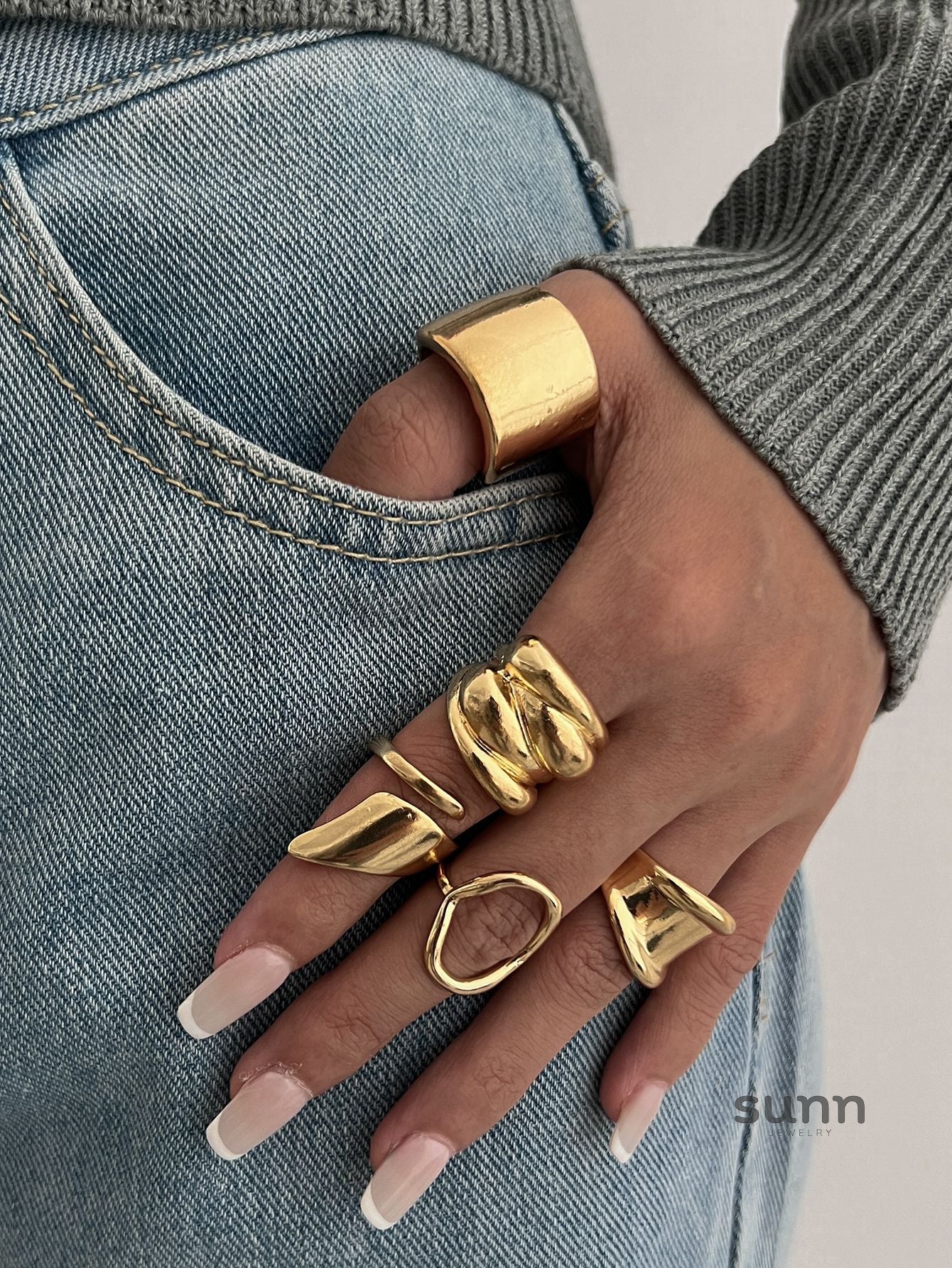 Gwen Irregular Ring Bracelet Set [9IQU0SFO]