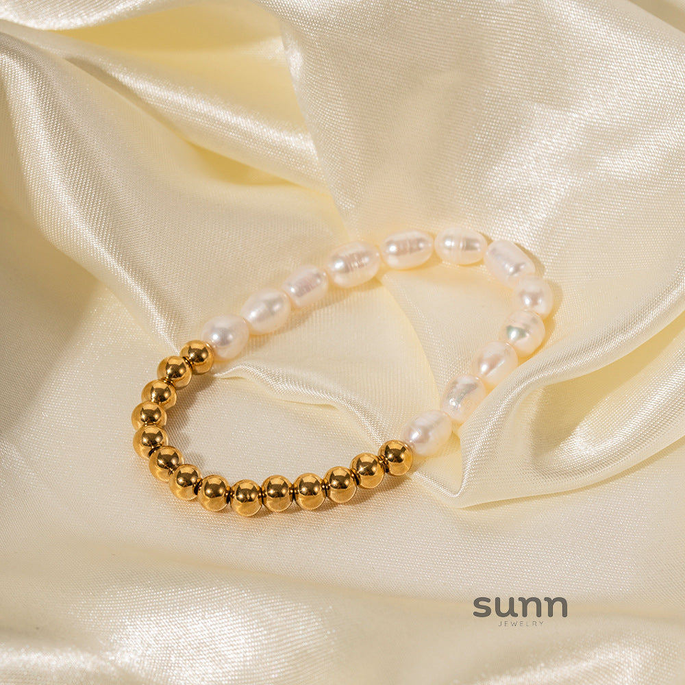 Habiba Dainty Pearl Chain Bracelet [4UY4V4BF]