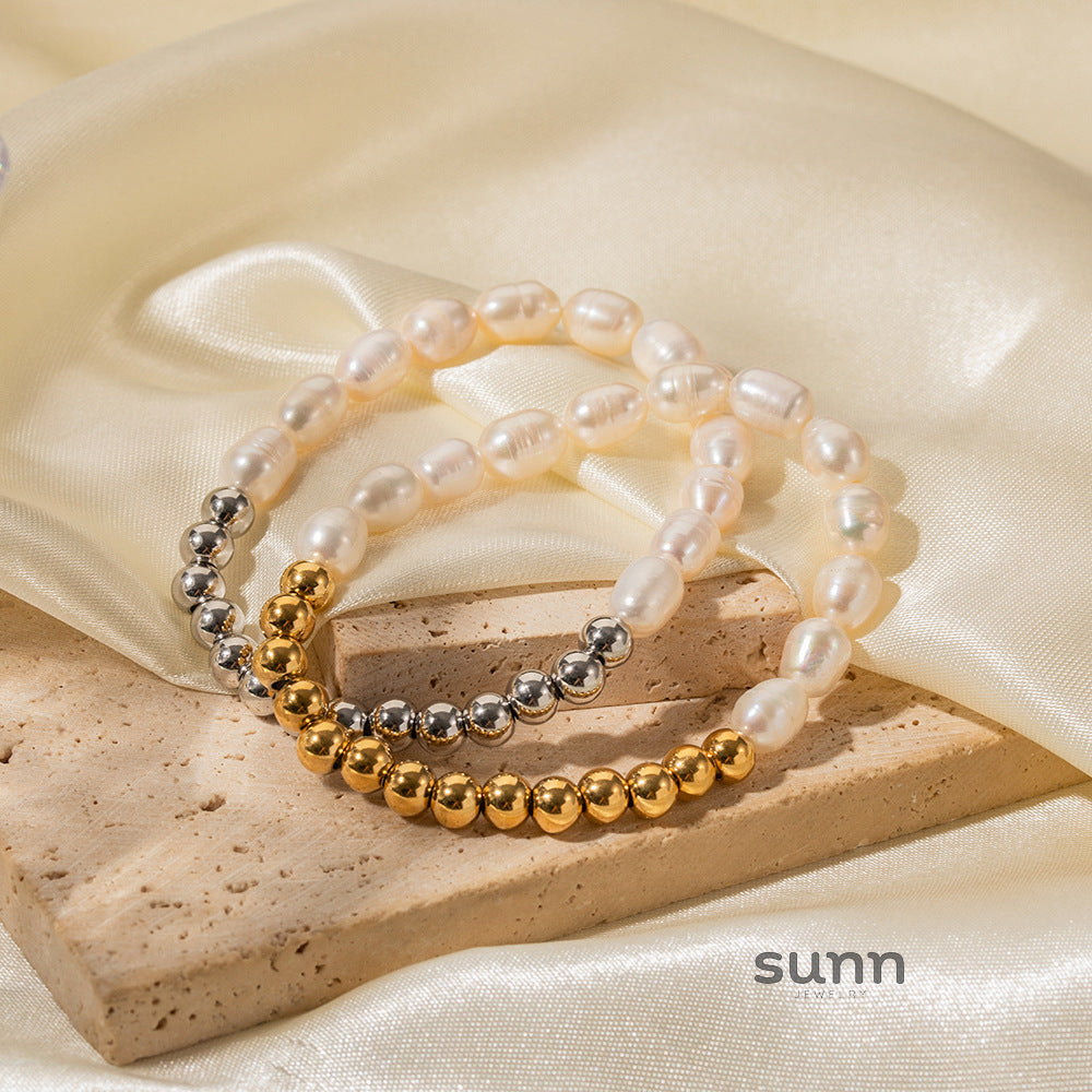Habiba Dainty Pearl Chain Bracelet [HX5OYAAA]