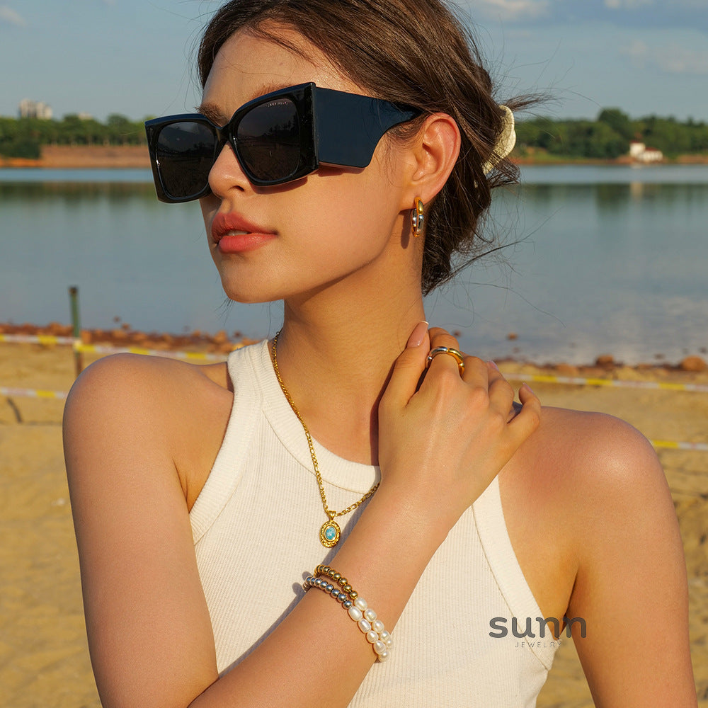 Habiba Dainty Pearl Chain Bracelet [MFTYY0I0]