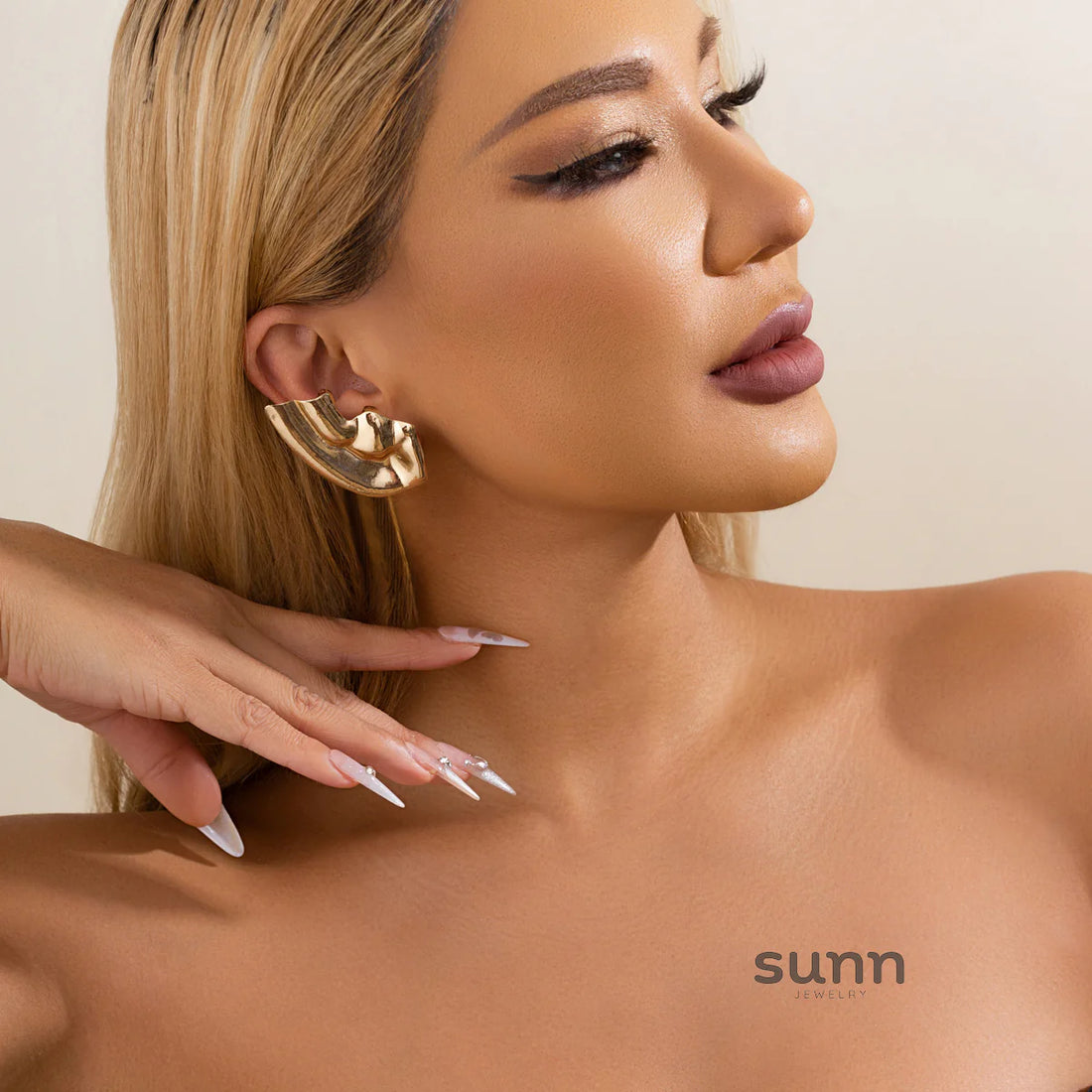Habiba Geometric Stud Earrings