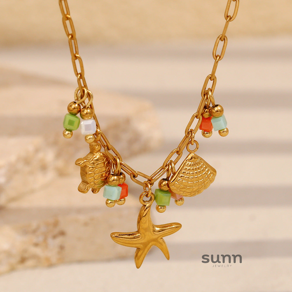 Hadeel Gold Ocean Shell Necklace [H8SVIBQX]