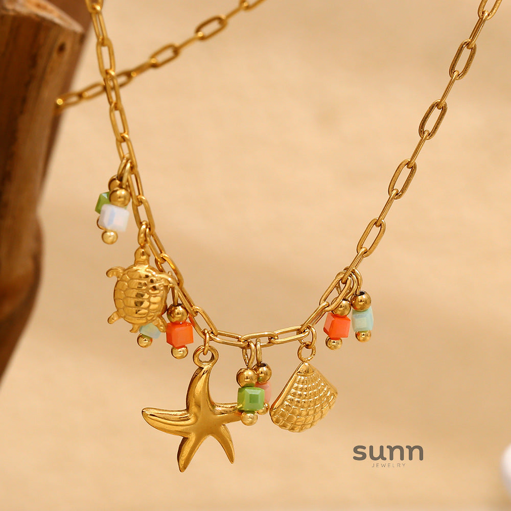 Hadeel Gold Ocean Shell Necklace [ARG89QOV]