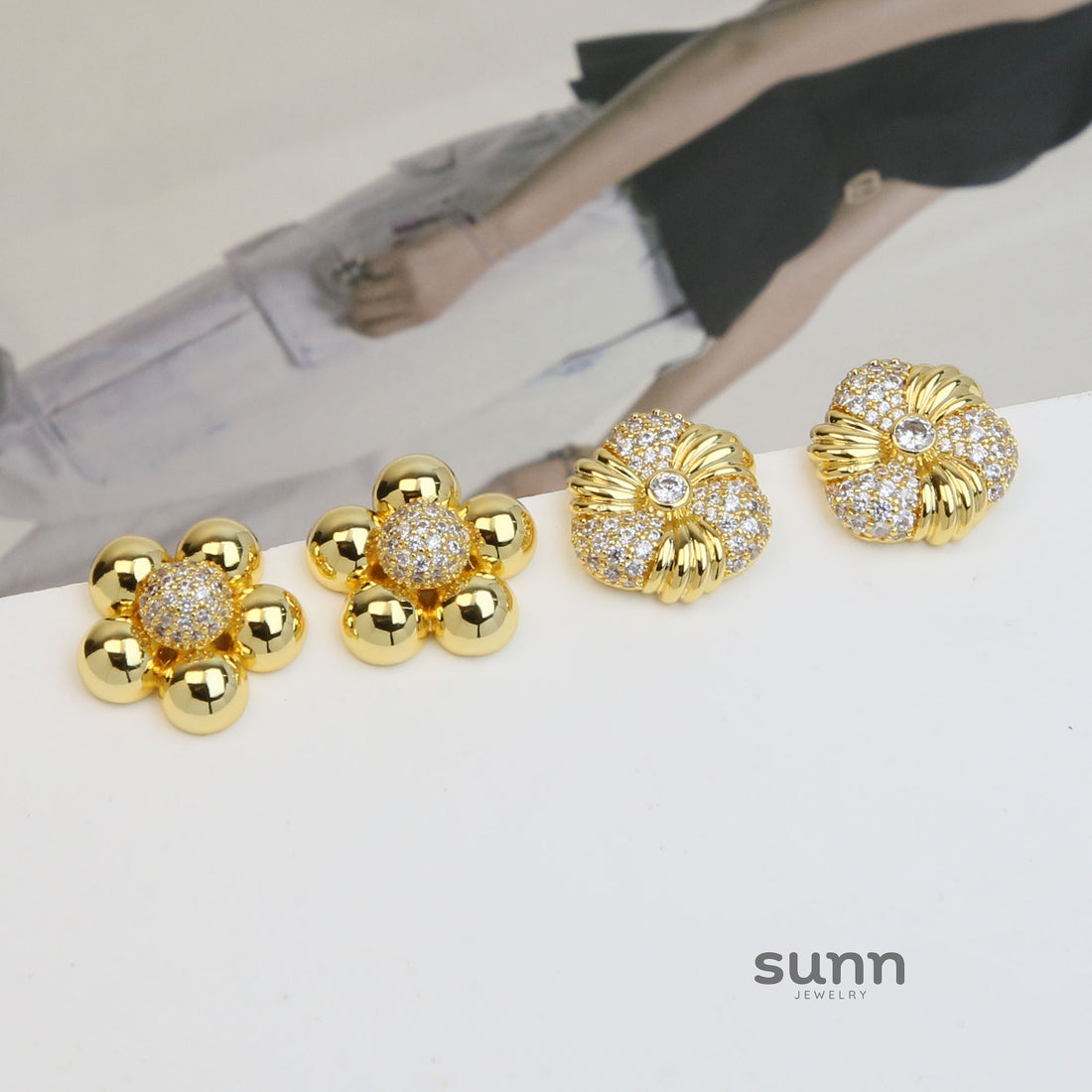 Hadley Blossom Zircon Studs [TRNKCYG7]