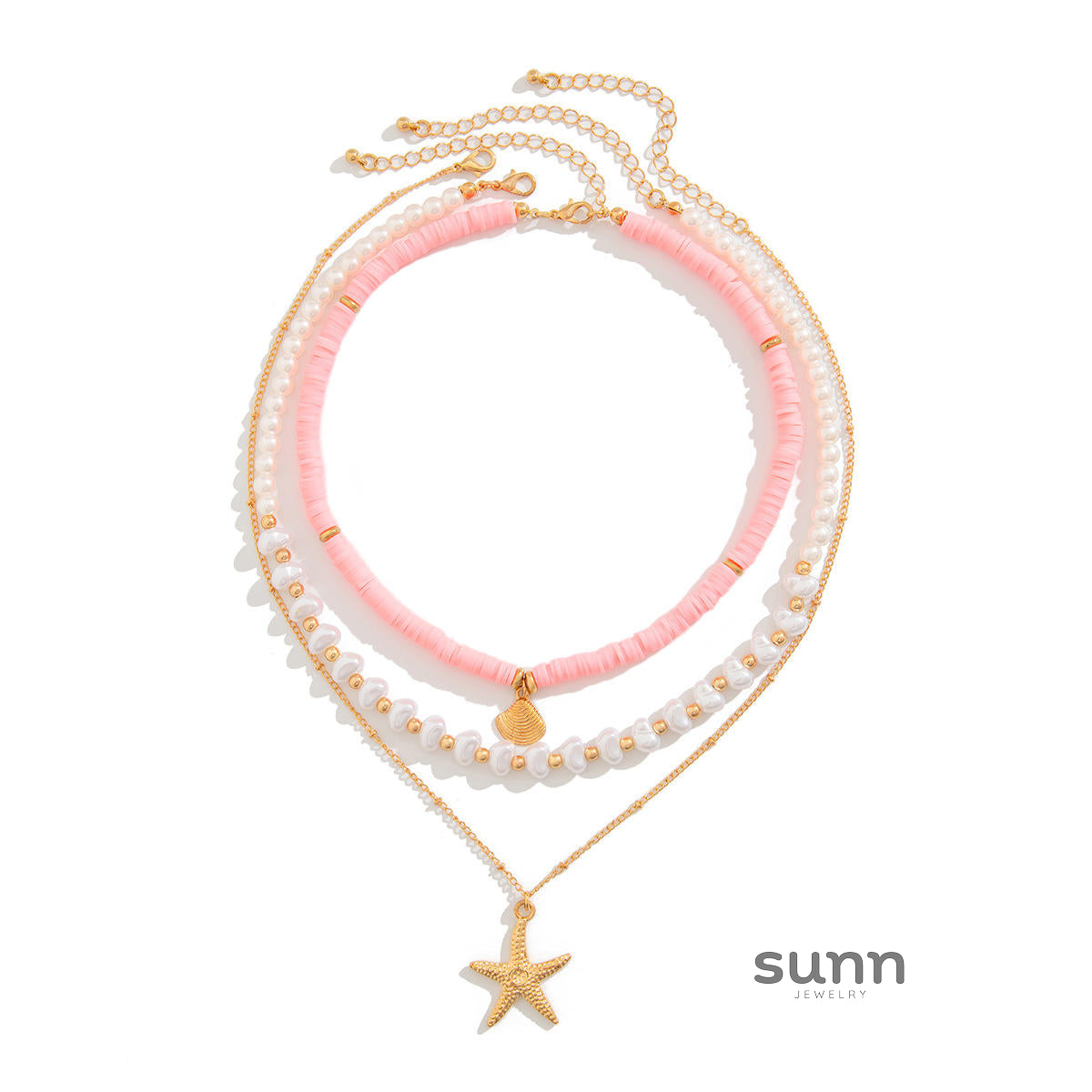 Hadley Layered Pearl Starfish Necklace [CGK5LN38]