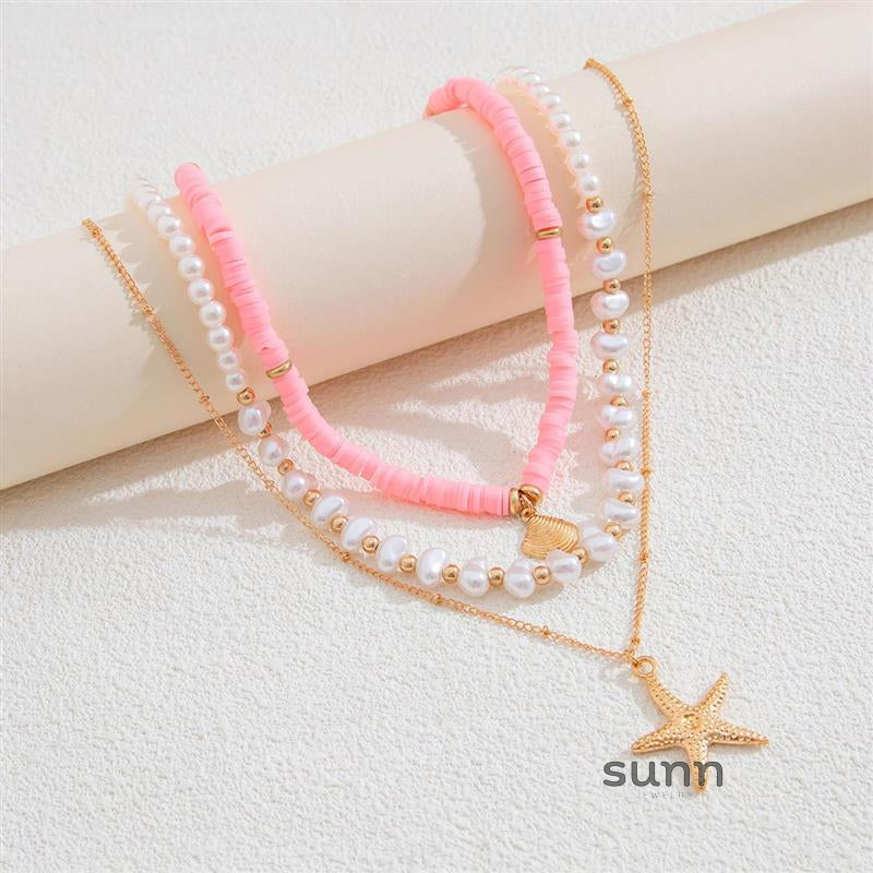 Hadley Layered Pearl Starfish Necklace [VZ9N7UDU]