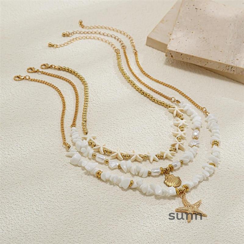 Hadley Layered Pearl Starfish Necklace [9PP4WSOF]