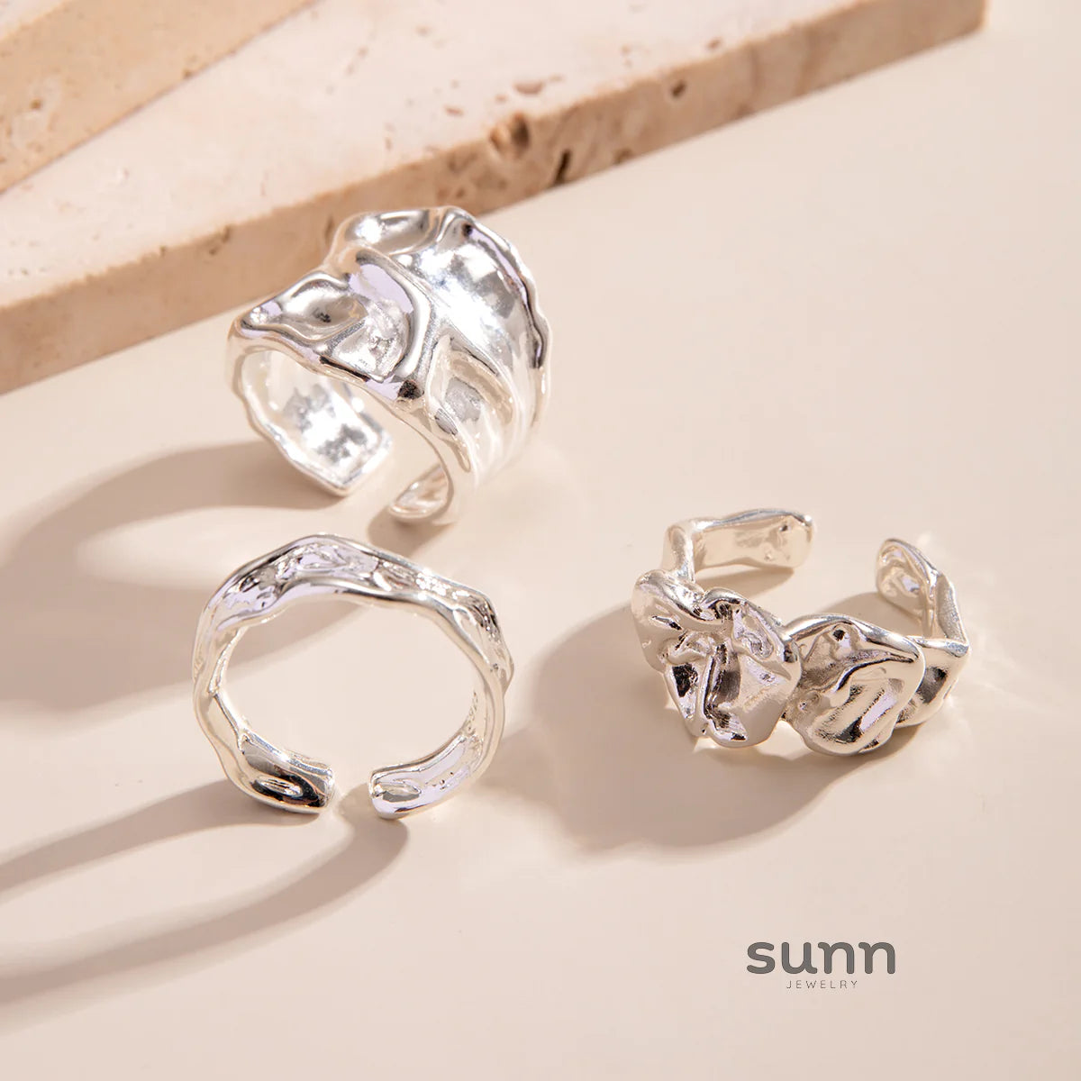 Hailey Pleated Ring Set