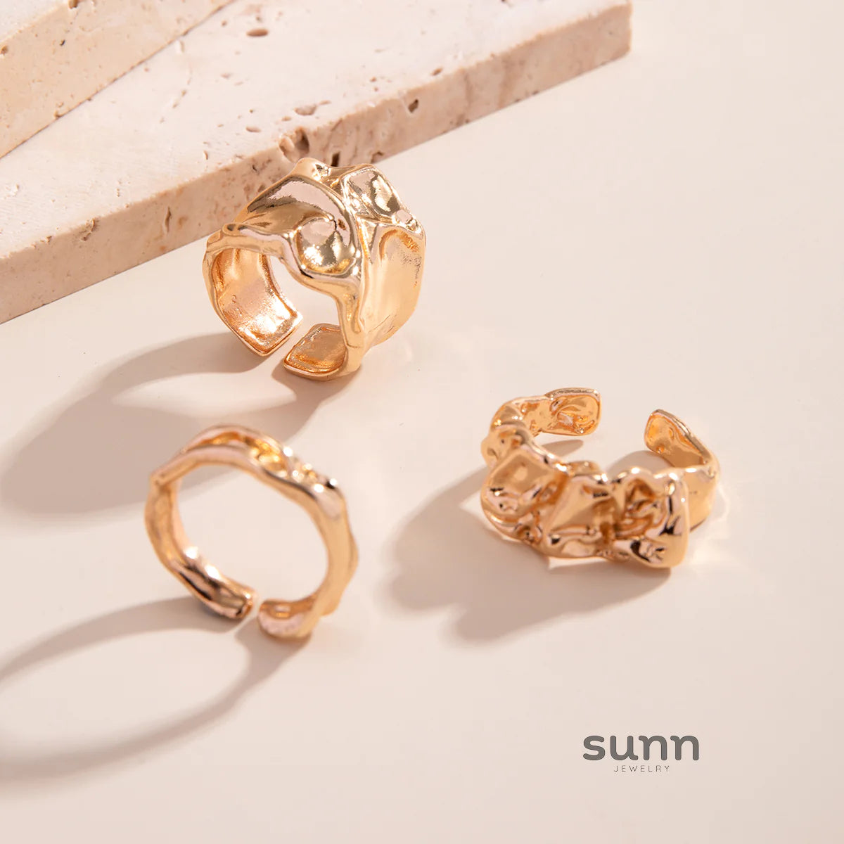 Hailey Pleated Ring Set