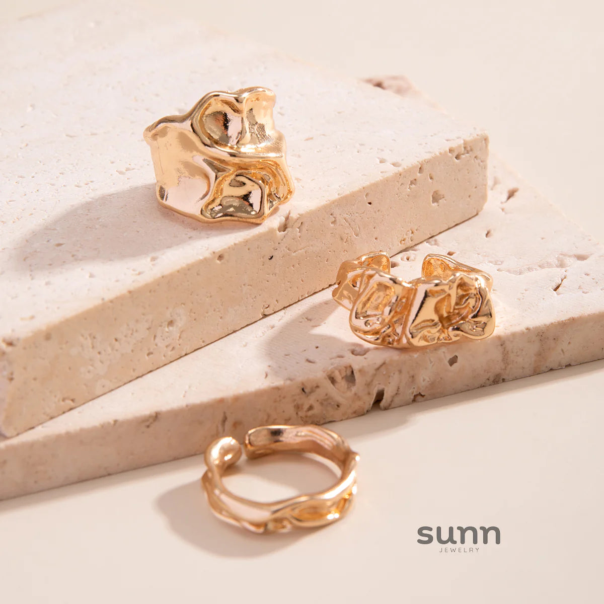 Hailey Pleated Ring Set