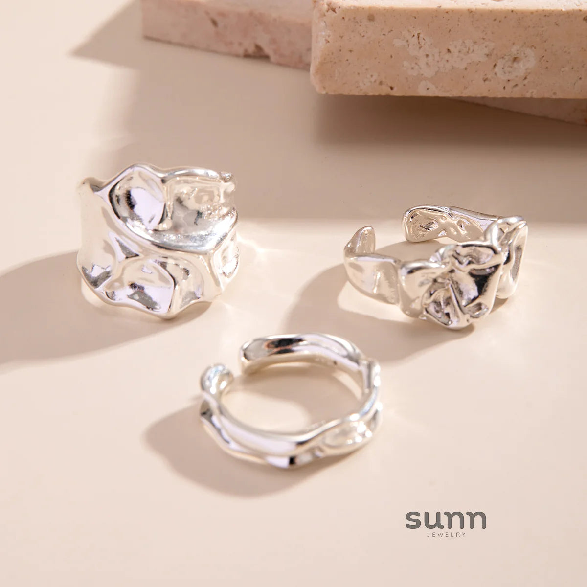 Hailey Pleated Ring Set