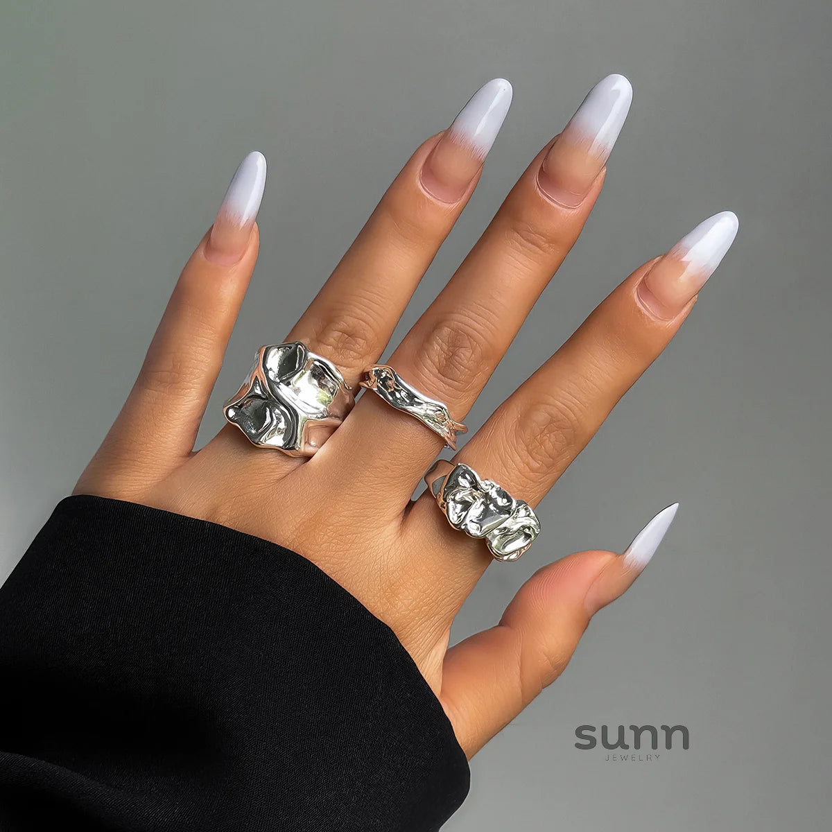 Hailey Pleated Ring Set