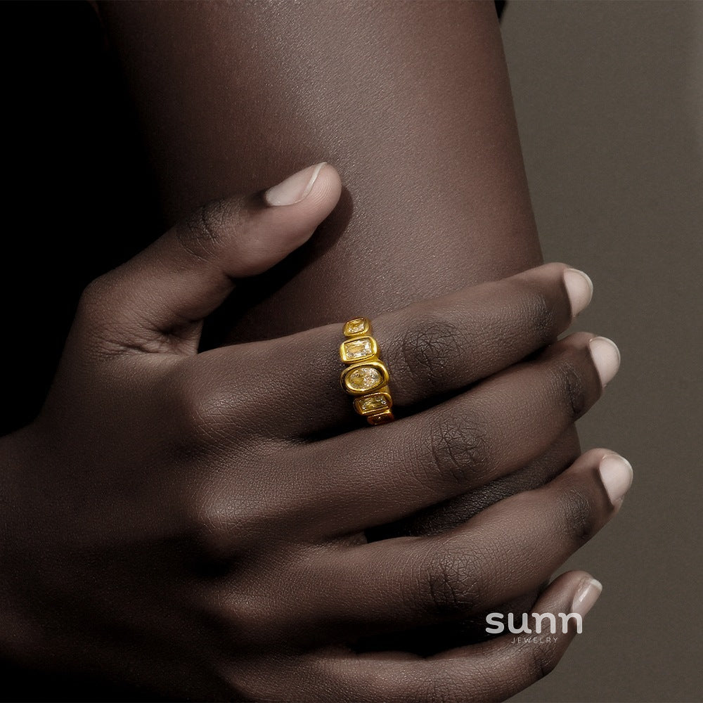 Hailie Sculptural Zircon Ring [S89LFRPB]