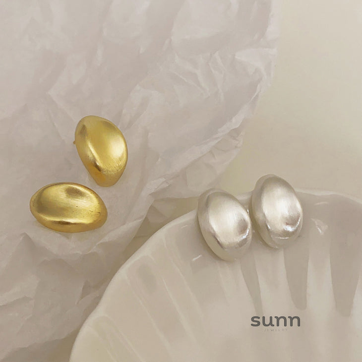 Haily Brushed Geometric Earrings [TEC1FD4B]