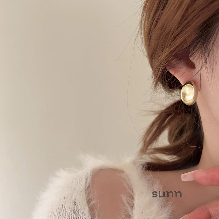 Haily Brushed Geometric Earrings [8KERDCC0]