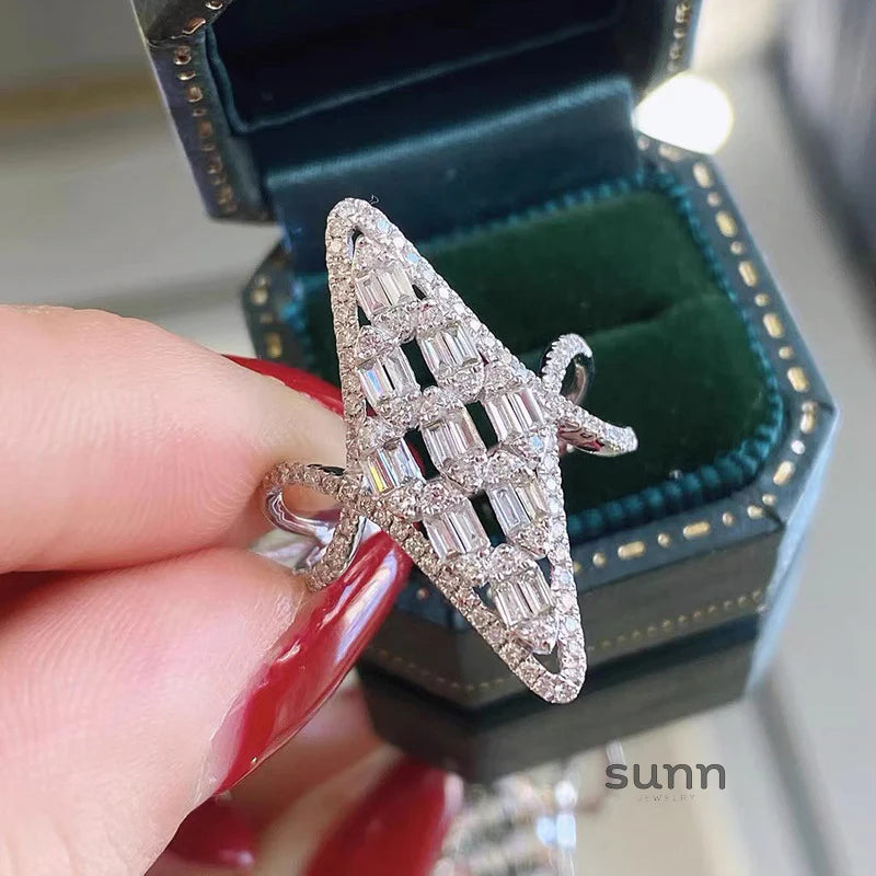Haily Pave Rhombus Statement Ring