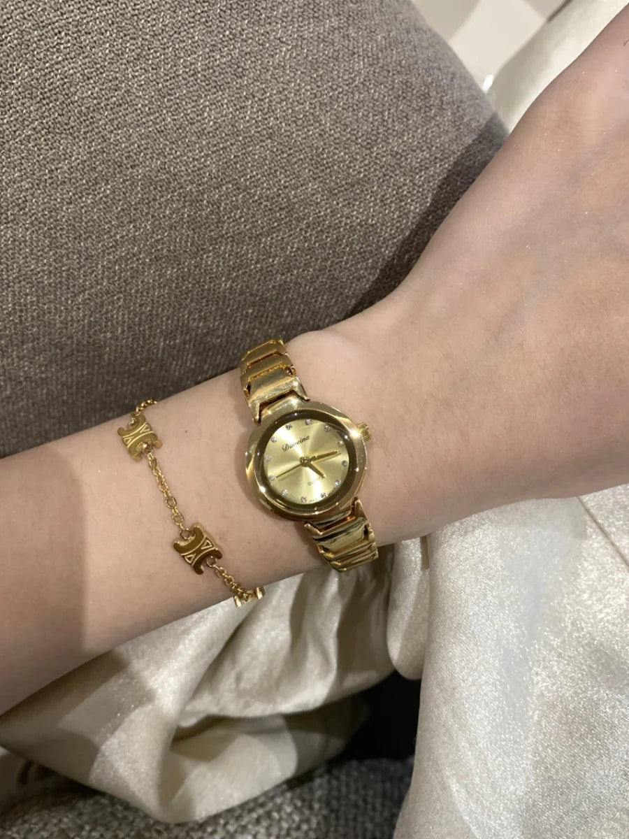 Haizlee Dainty Gold Sparkle Watch