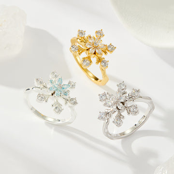 Haley Rotating Snowflake Ring [B1UT1QK3]