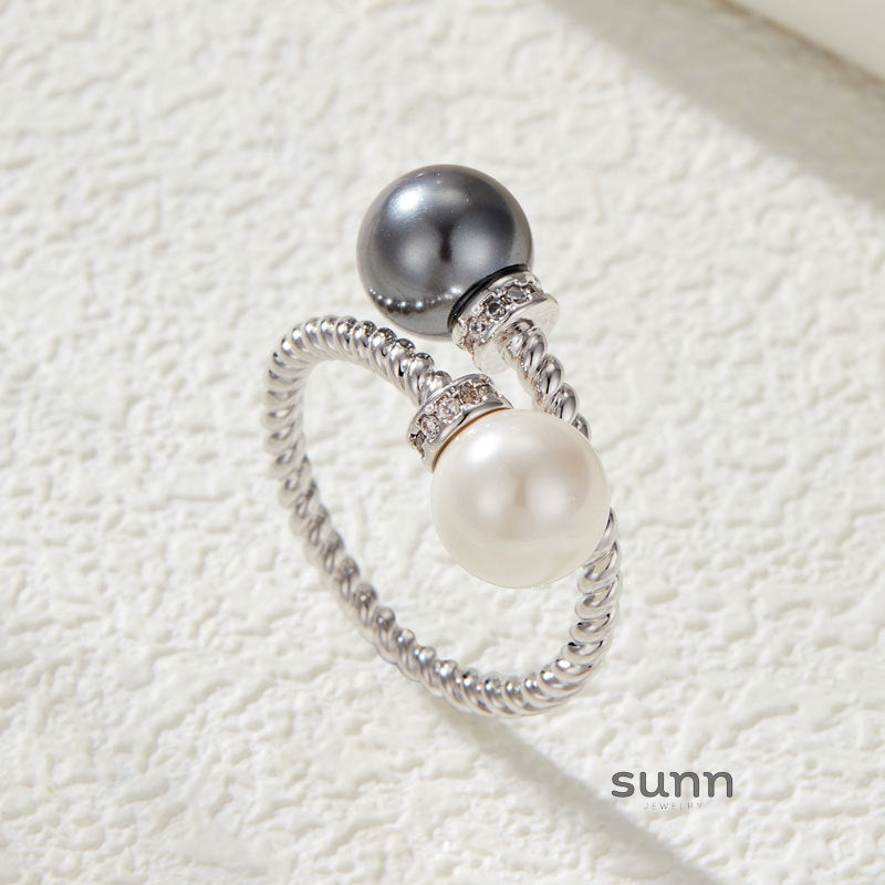 Haley Spiral Pearl Ring [ZIWNQ87S]