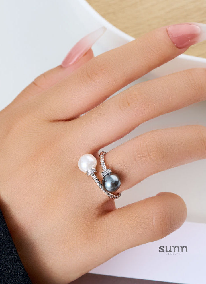 Haley Spiral Pearl Ring [1GRORFQS]