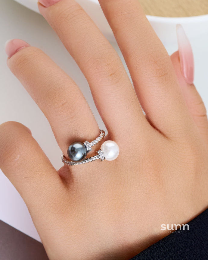 Haley Spiral Pearl Ring [U121KB2H]