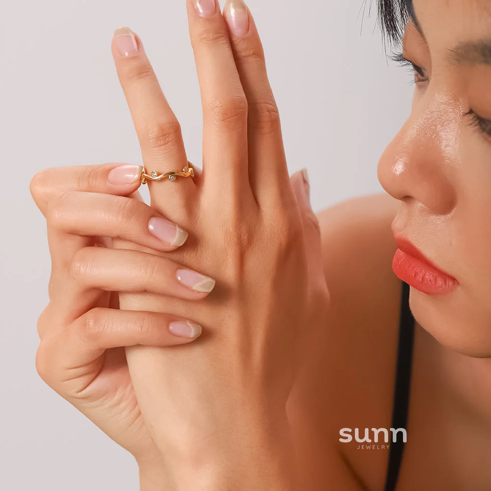 Halleigh Gold Leaf Stone Ring