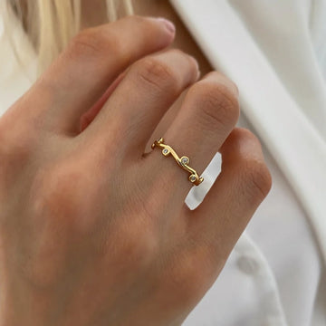 Halleigh Gold Leaf Stone Ring