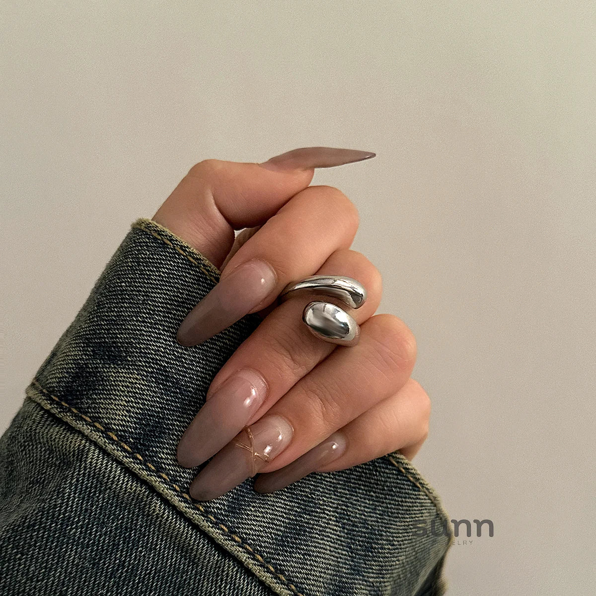 Halleigh Open Waterdrop Ring