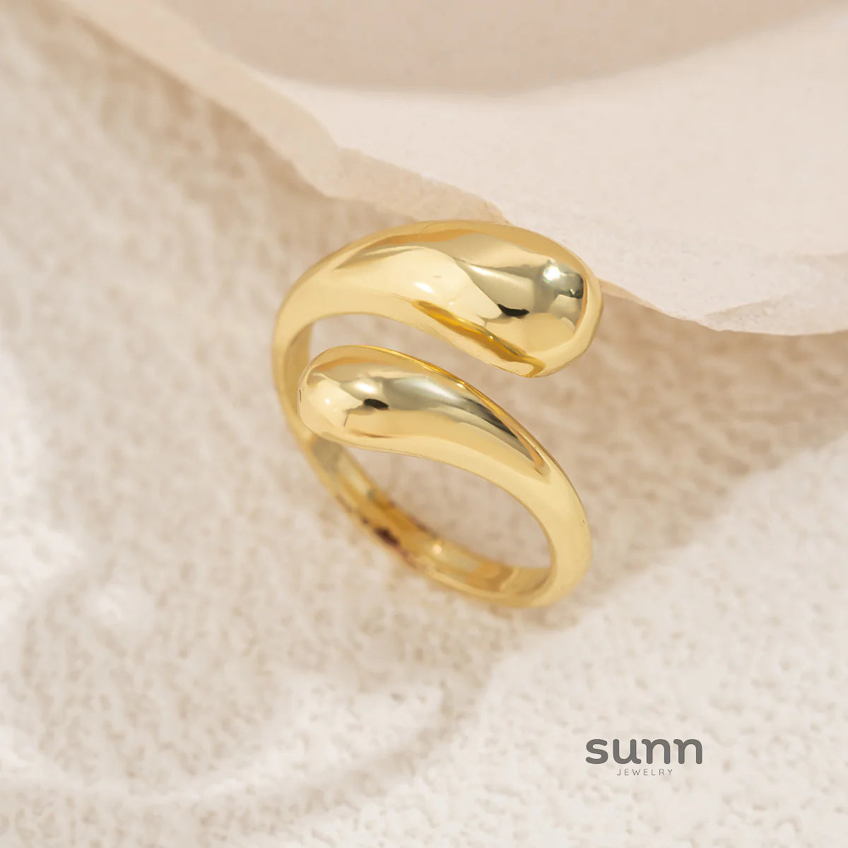 Halleigh Open Waterdrop Ring