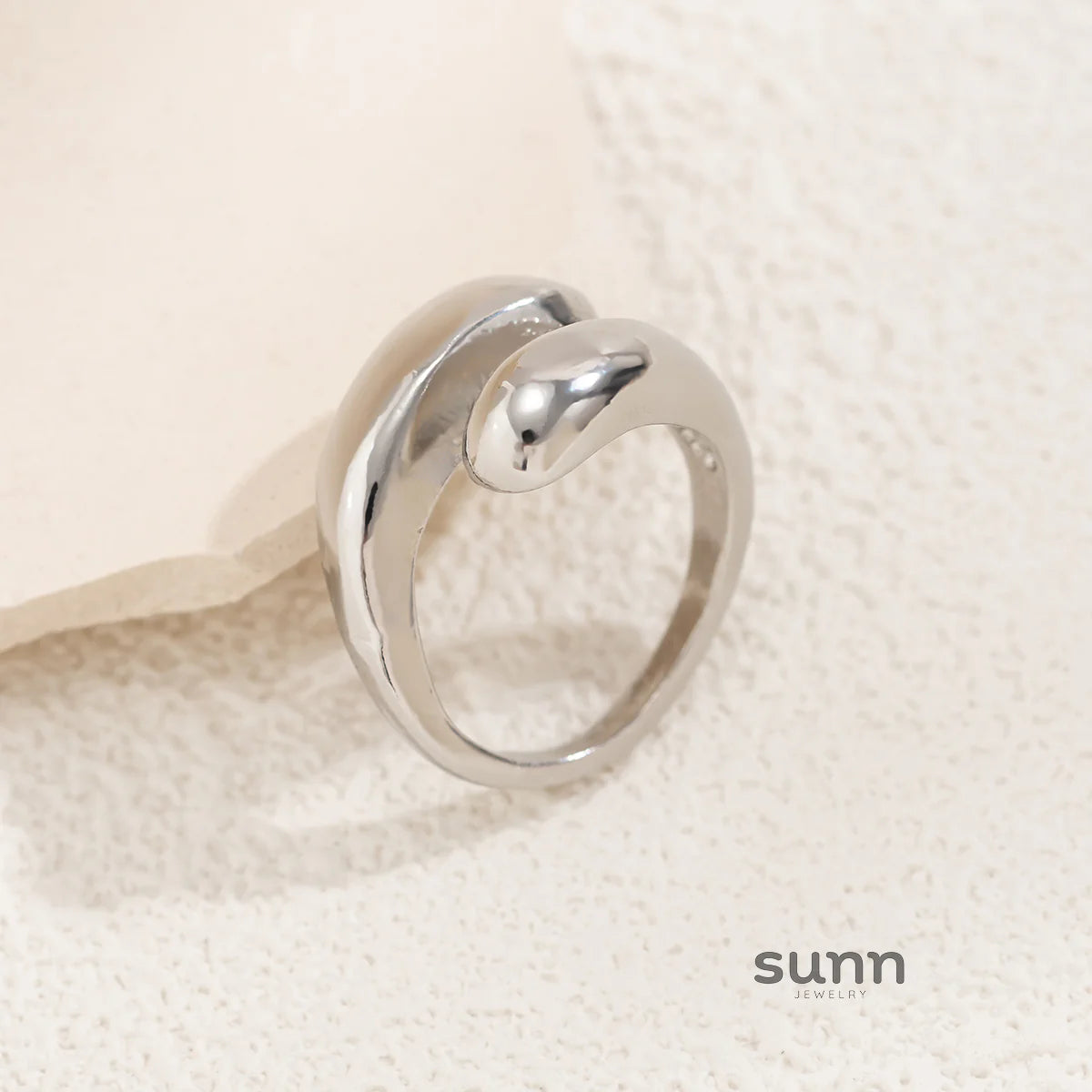 Halleigh Open Waterdrop Ring