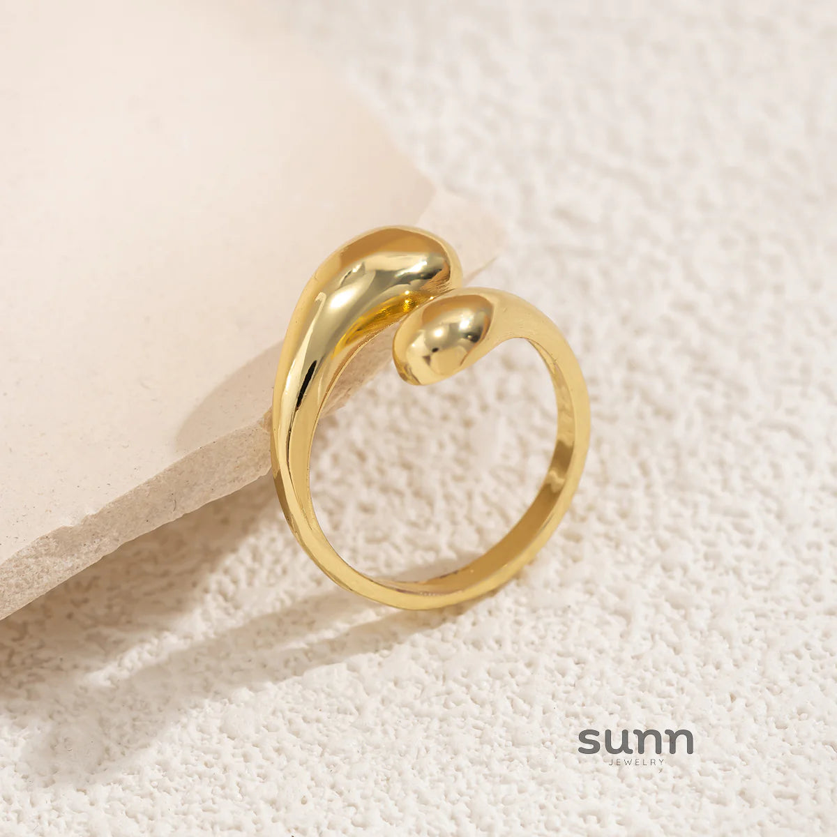 Halleigh Open Waterdrop Ring