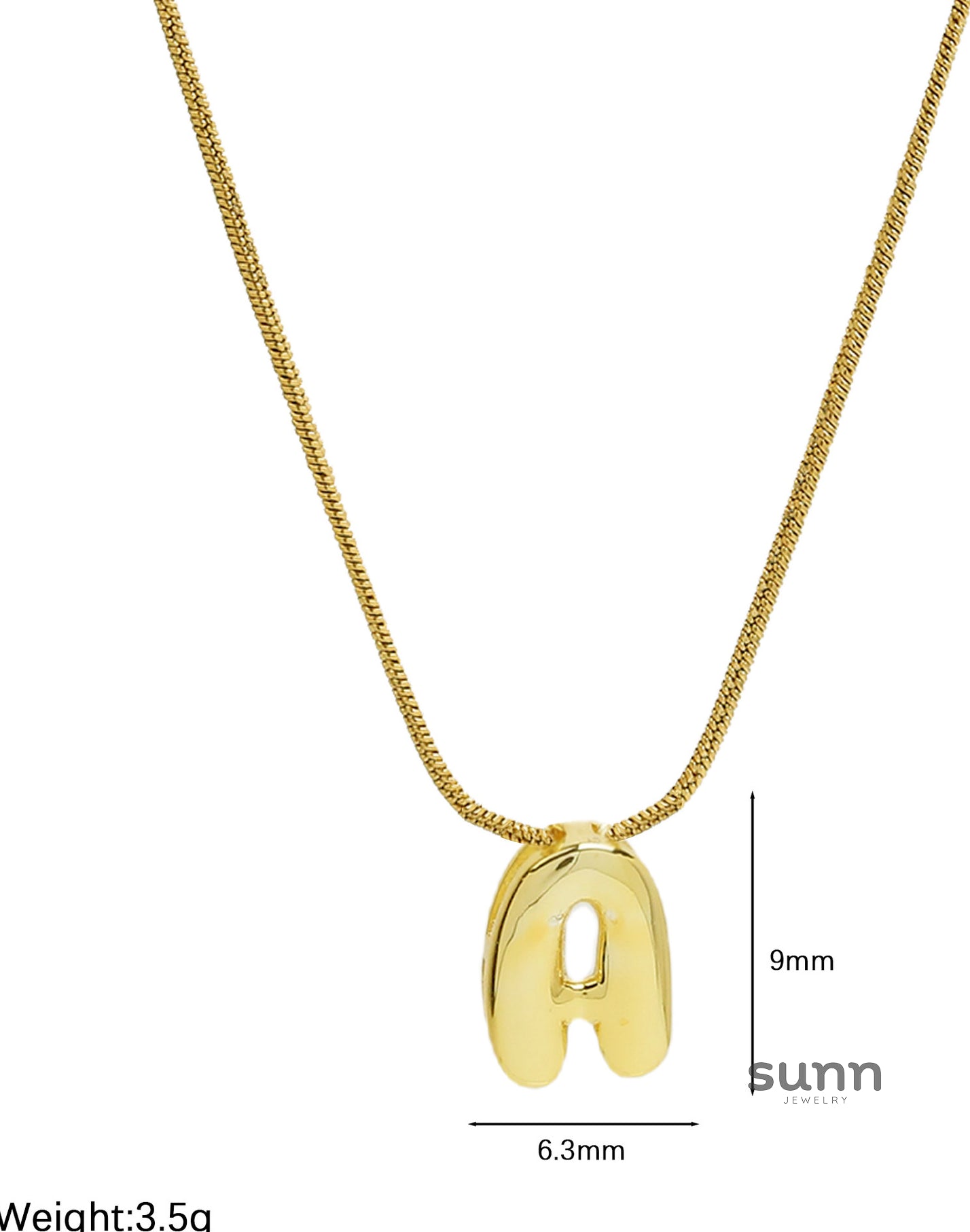 Hallie Initial Snake Chain Necklace [NS6J8Y85]