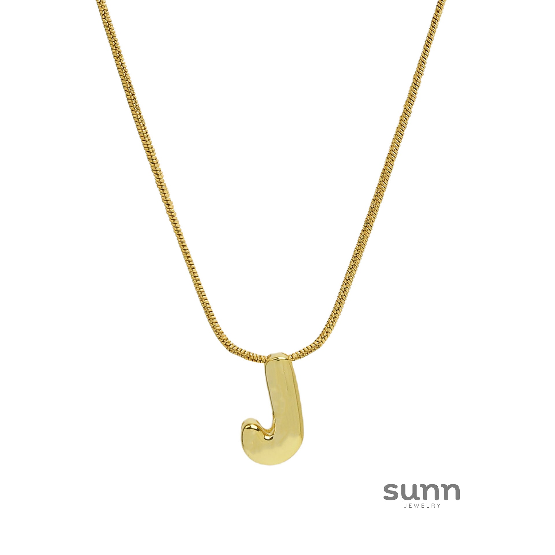 Hallie Initial Snake Chain Necklace [OQ20S2ZL]