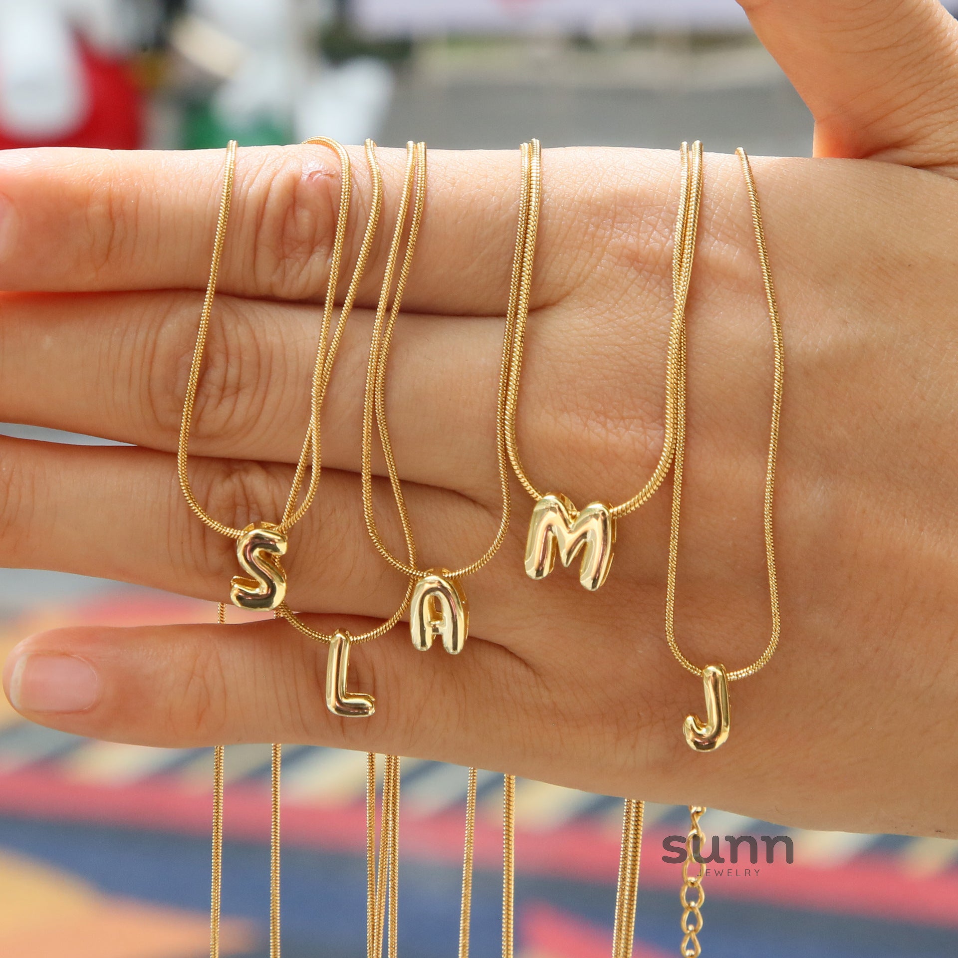 Hallie Initial Snake Chain Necklace [QXDJRTSU]